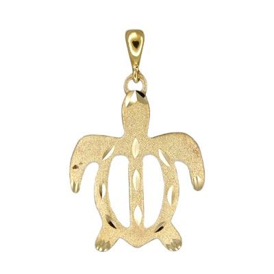 14kt Yellow Gold Hawaiian Honu (Turtle) Pendant (L)