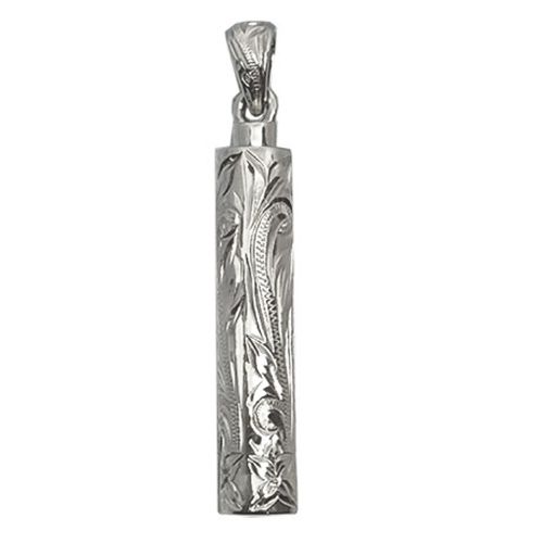 Sterling Silver Hand Carved Hawaiian Cremation Ash Holder (1.75 inches)